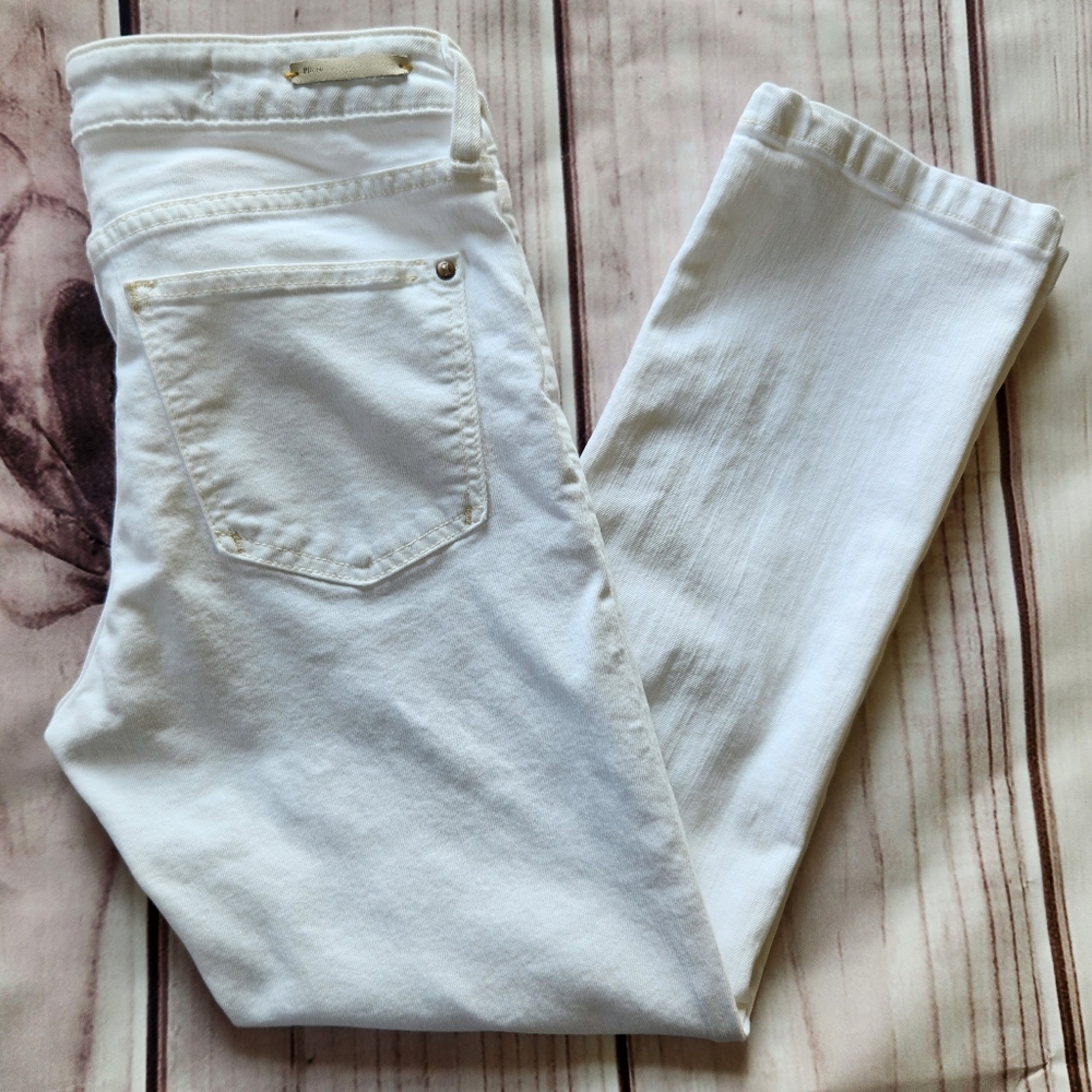 Anthropologie Pilcro Letterpress "Stet" Skinny Ankle Jean White, Women's Size 28 - Picture 3 of 11